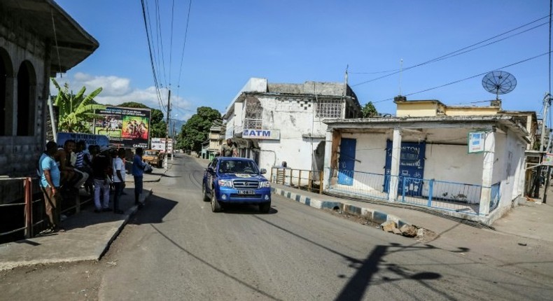 The military appears to be in control of Mutsamudu's old city centre