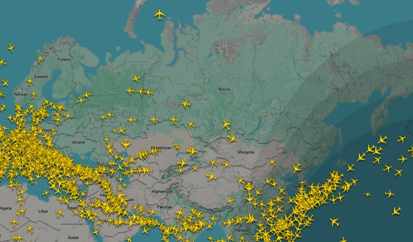 Vazdušni prostor iznad Rusije i Ukrajine