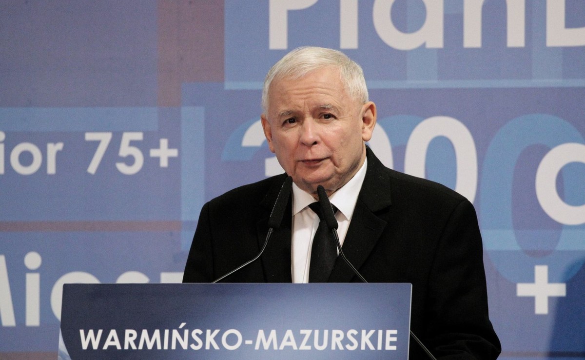 Jarosław Kaczyński na konwencji regionalnej PiS w Olsztynie