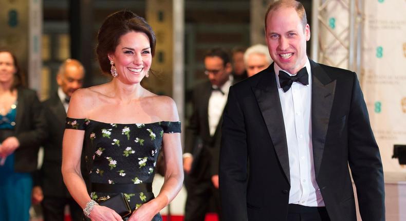 William and Kate at the BAFTA Awards earlier this year.