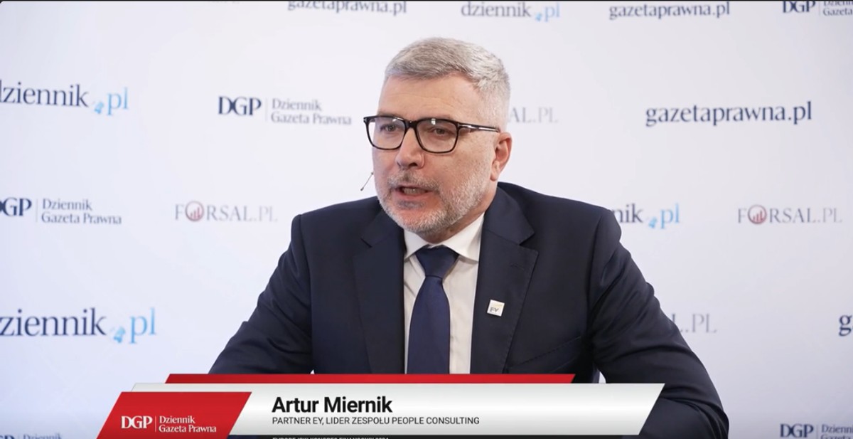 Artur Miernik, Partner w EY i lider zespołu People Consulting, podczas Europejskiego Kongresu Finansowego.