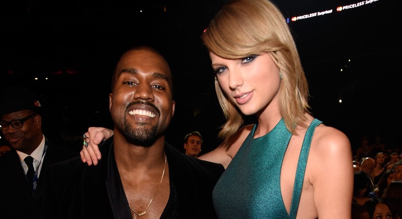 Kanye West and Taylor Swift reunited and seemed cordial at the 2015 Grammys after a feud sparked in 2009 between the two.