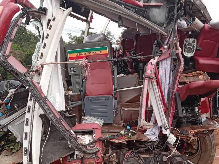 VIP bus crash with tanker in suhum 1