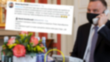 Andrzej Duda rozmawiał przez niepodłączony telefon? Rzecznik prezydenta: to fake news