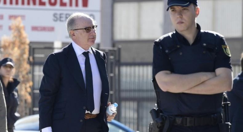 Rodrigo Rato, pictured in 2016, is accused along with three other executives of falsifying information about Bankia's financial state to encourage investors to buy into the stock market listing