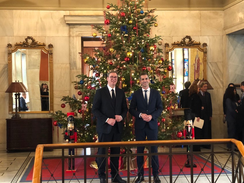 Aleksandar Vučić i Kostas Bakojani