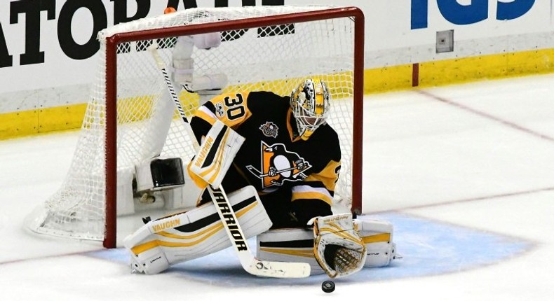 Matt Murray of the Pittsburgh Penguins makes a save against the Ottawa Senators on May 21, 2017