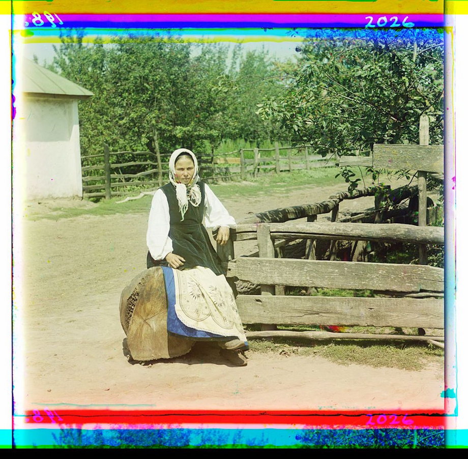 A woman peasant poses in 'Little Russia,' which is present day Ukraine.