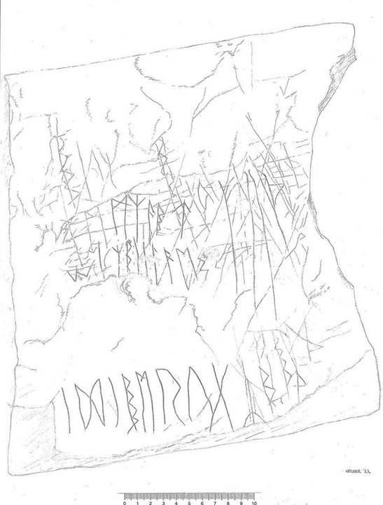 Ilustracja kamienia runicznego ze Svingerud