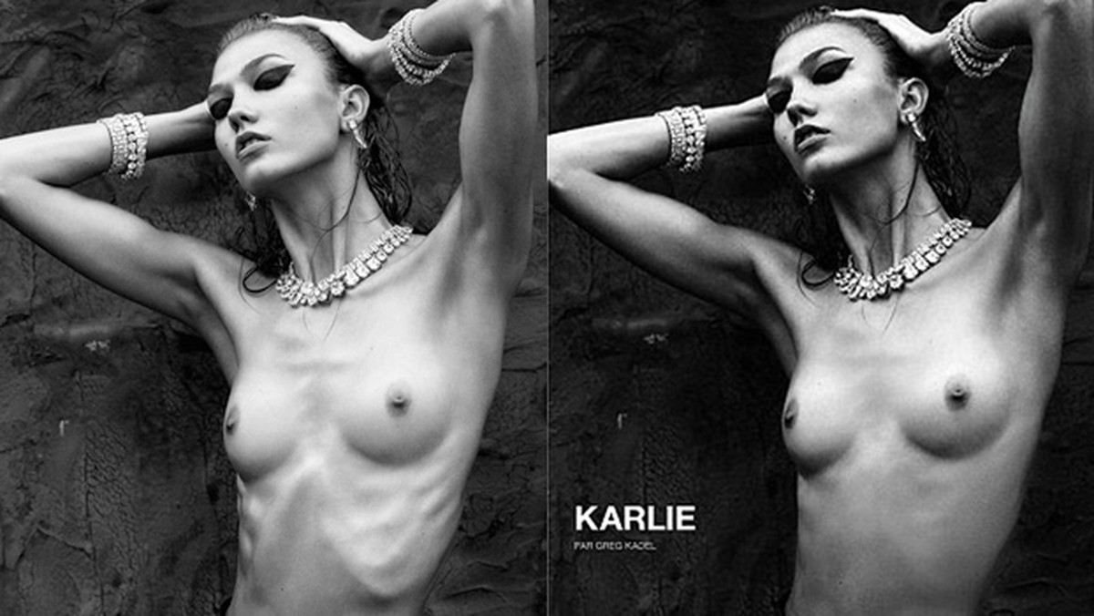 Karlie Kloss przed i po retuszu