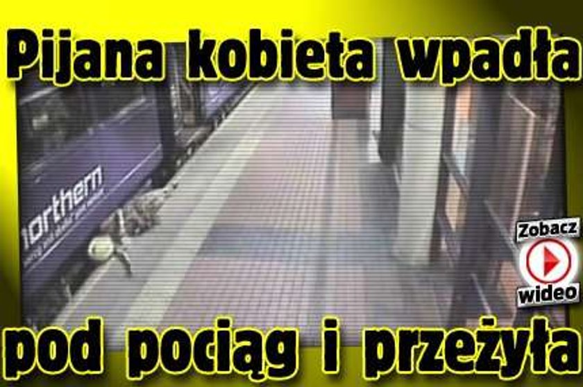 Pijana kobieta wpadła pod pociąg i przeżyła. WIDEO