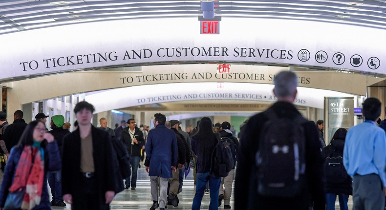 The station bustles upon its opening on Jan. 25, as commuters observe the result of an $11 billion project.Marc A. Hermann/MTA