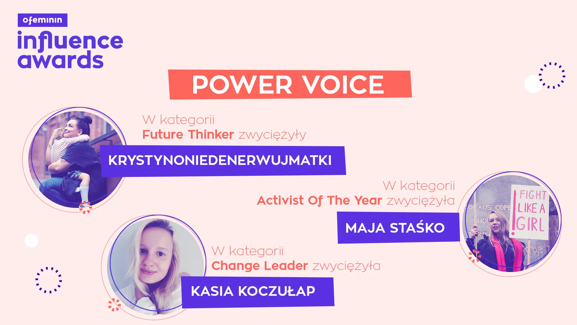 Ofeminin Influence Awards. Znamy zwyciężczynie w kategorii Power Voice