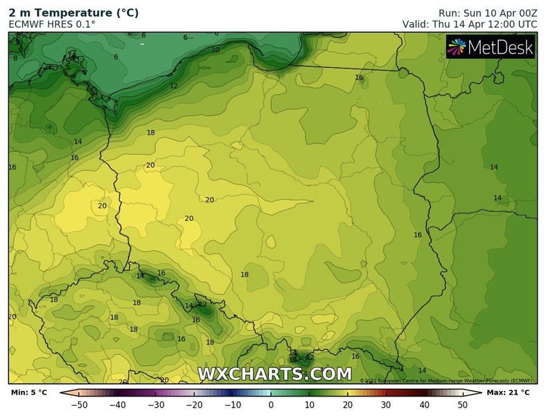 Temperatura przejściowo może przekroczyć 20 st. C