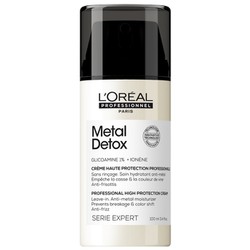 L'Oréal Professionnel Metal Detox hajban maradó védőkrém - Fokozza a haj ragyogó fényét, és meghosszabbítja a színeredmény tartósságát 