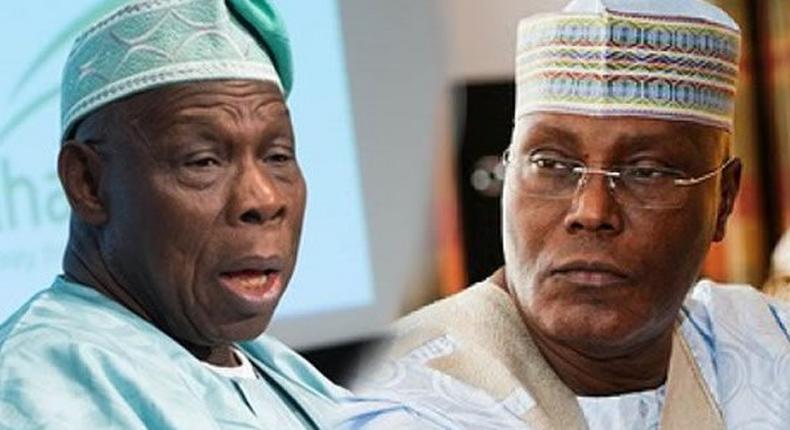 Former President, Olusegun Obasanjo and Presidential candidate of the Peoples Democratic Party, Alhaji Atiku Abubakar. (Punch)
