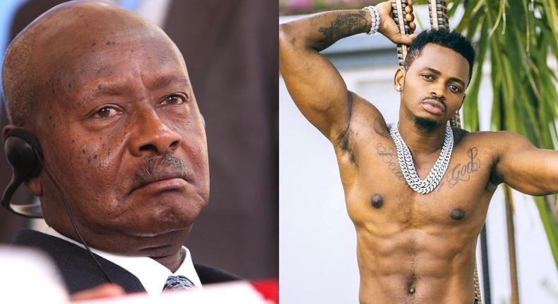 President Yoweri Museveni and Diamond Platinumz