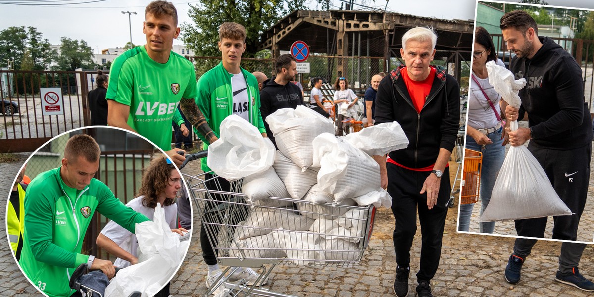 Piłkarze Śląska wraz z trenerem Magiera ruszyli na wały! 