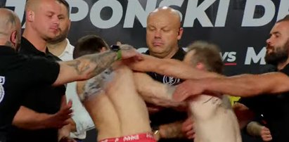 Znowu nie wytrzymali. Zawodnicy skoczyli sobie do gardeł podczas ceremonii ważenia PRIME SHOW MMA 5 [WIDEO]