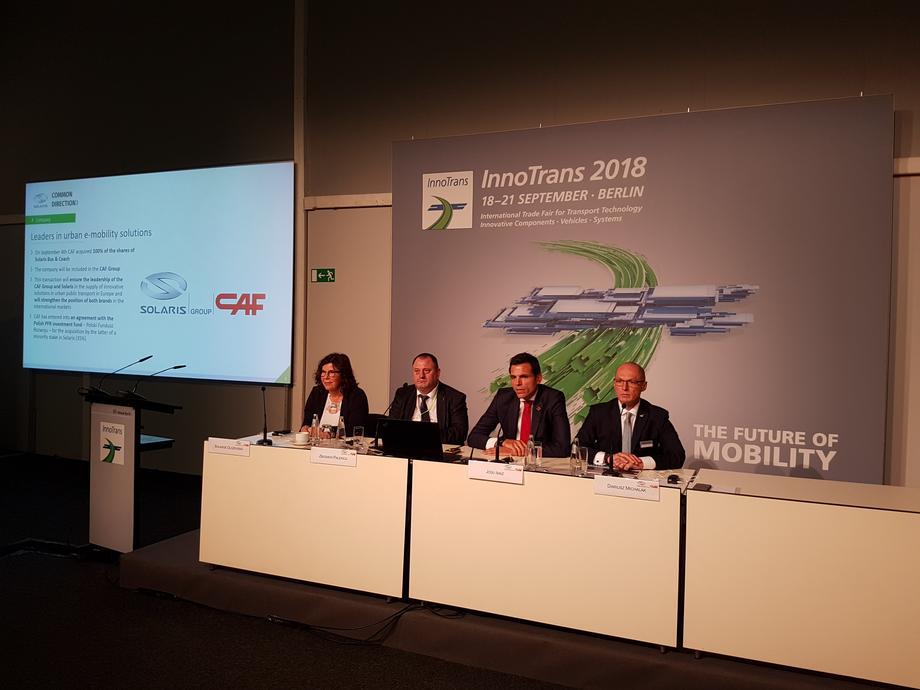 Konferencja prasowa Solarisa i CAF na InnoTrans 2018 w Berlinie