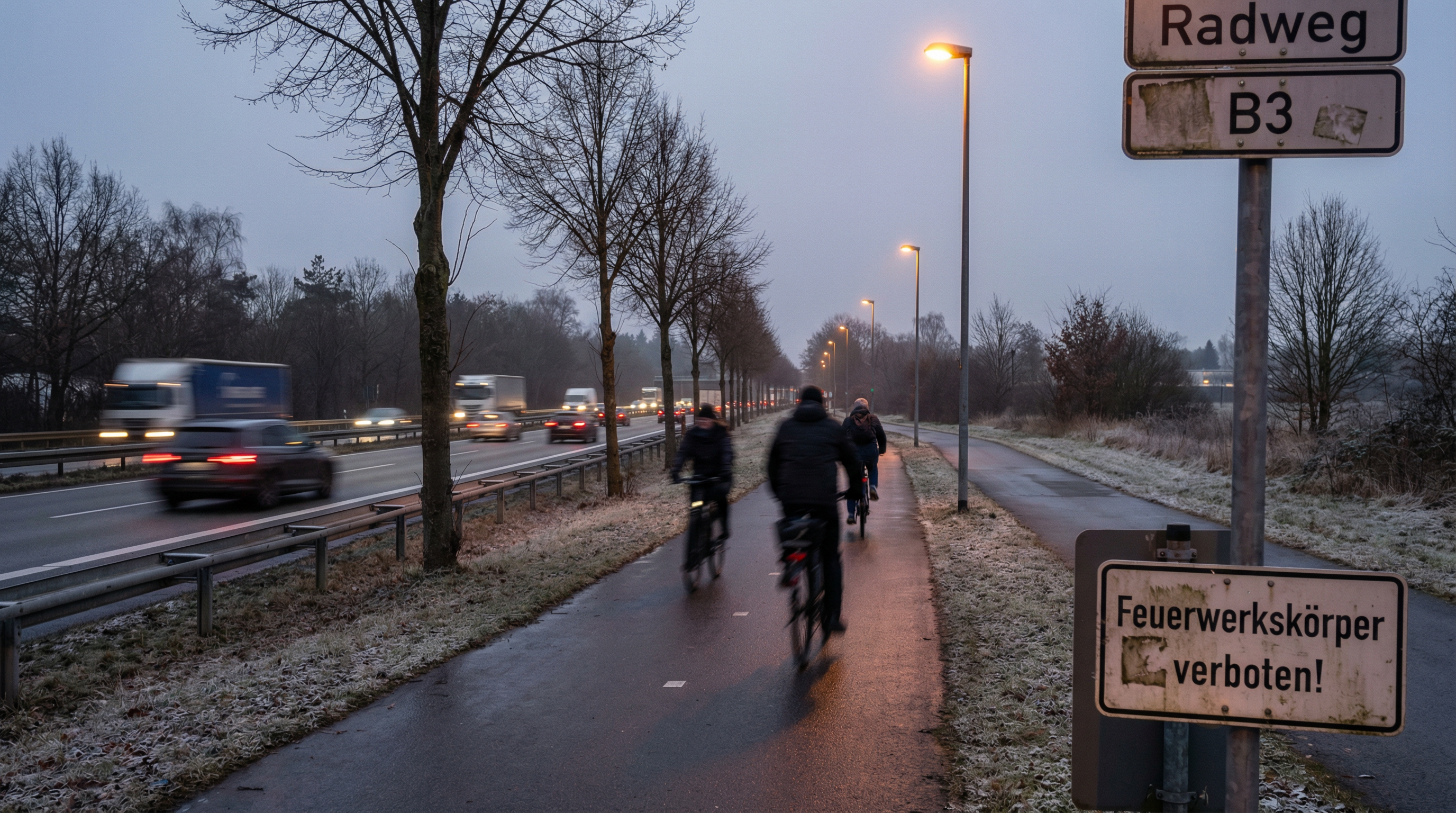 Mit Kindern dabei: Väter schießen Raketen auf fahrende Autos in Celle