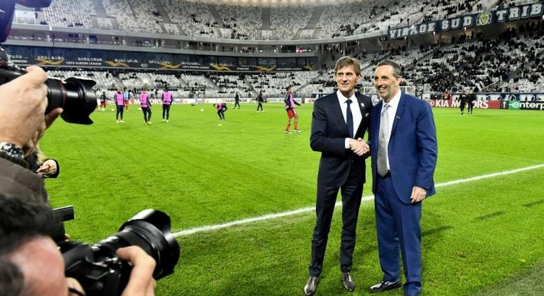 Bordeaux's new American owner Joseph DaGrosa (right) is determined to challenge Paris Saint-Germain's dominance of Ligue 1