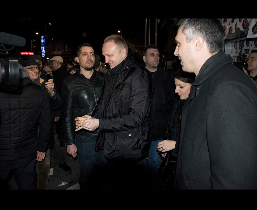 Đilas i Obradović na protestima