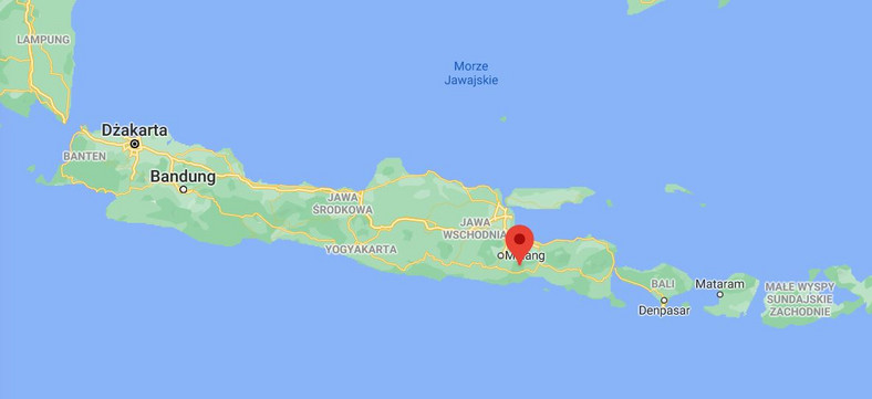 Wulkan Semeru Miejsce wybuchu na wyspie Jawa