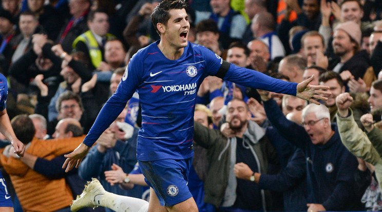 Alvaro Morata a Chelsea színeiben /Fotó: Northfoto