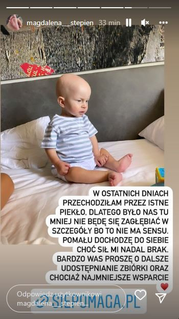 Magda Stępień prosi o dalsze wspieranie zbiórki syna