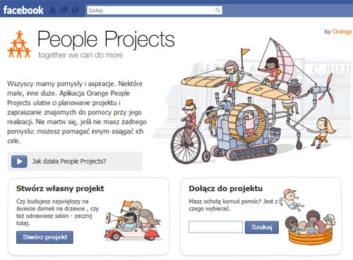 Aplikacja Orange People Projects Polska na Facebooku