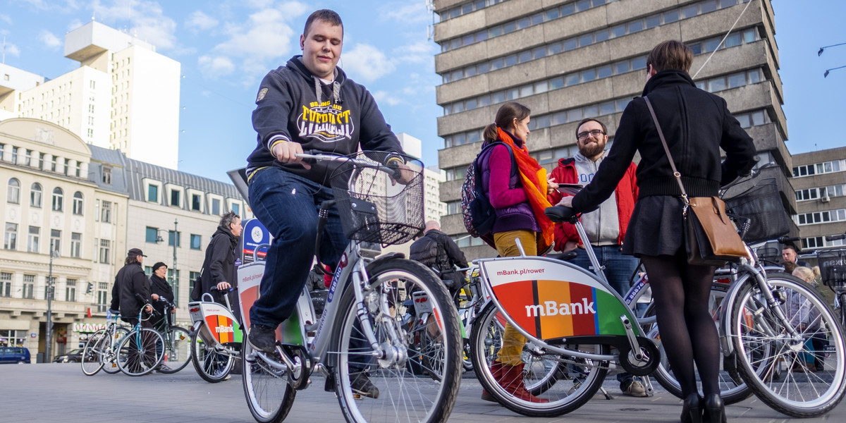 Start roweru miejskiego w Łodzi