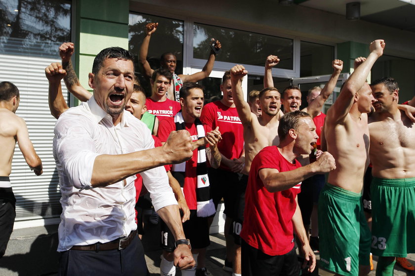 Pilka nozna. Nice I liga. Zaglebie Sosnowiec. Feta z okazji awansu. 27.05.2018