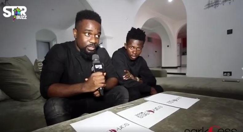 Sarkodie with Strongman during the signing