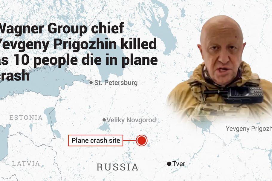 Prywatny samolot Jewgienija Prigożyna rozbił się w pobliżu wsi Kużenkino, 23 sierpnia, dokładnie dwa miesiące po buncie Grupy Wagnera.