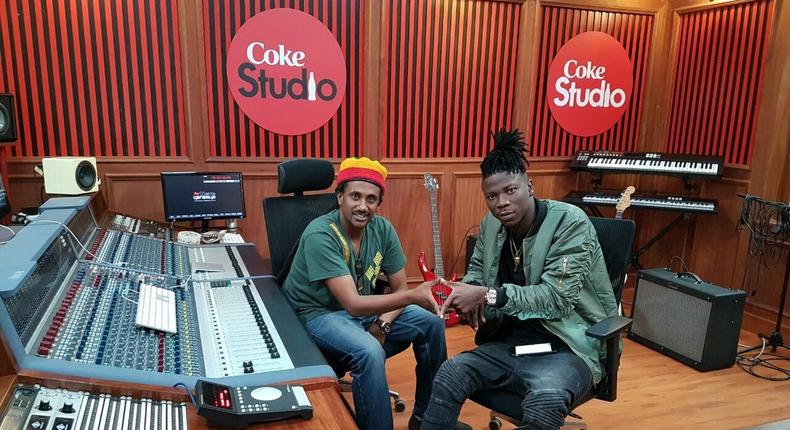 Stonebwoy and Haile Roots inside Coke Studio Africa
