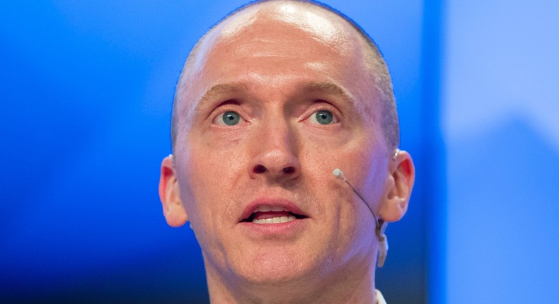 Carter Page, a former foreign policy adviser of U.S. President-elect Donald Trump, speaks at a news conference at RIA Novosti news agency in Moscow, Russia, Monday, Dec. 12, 2016.