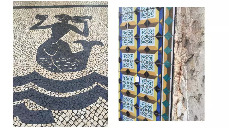 Chodnikowe mozaiki i ceramiczne kafelki na ścianach budynków / Materiały własne