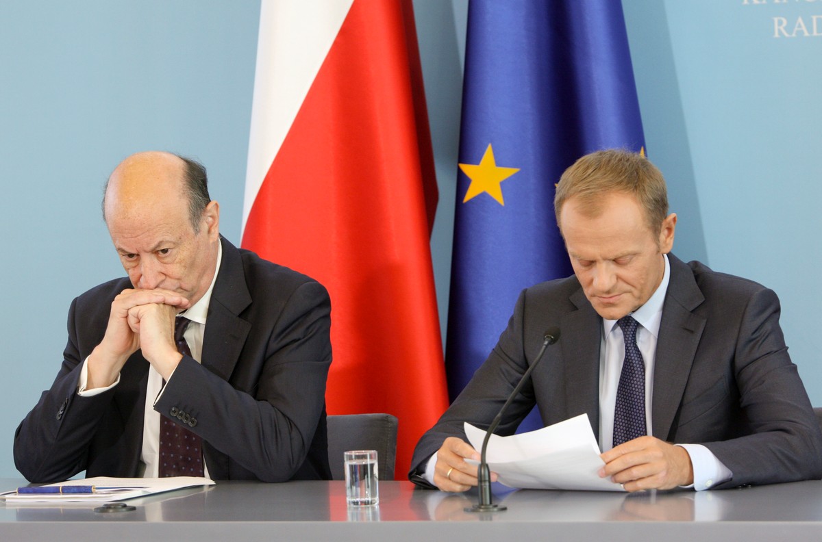 Minister finansów Jacek Rostowski i premier Donald Tusk