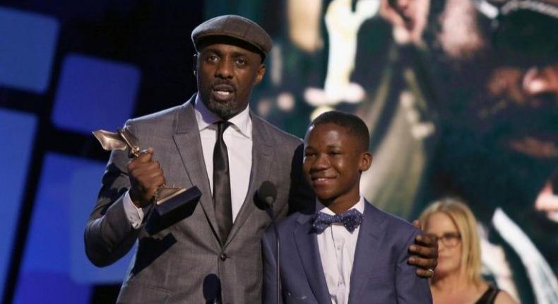 Abraham Attah with Idris Elba