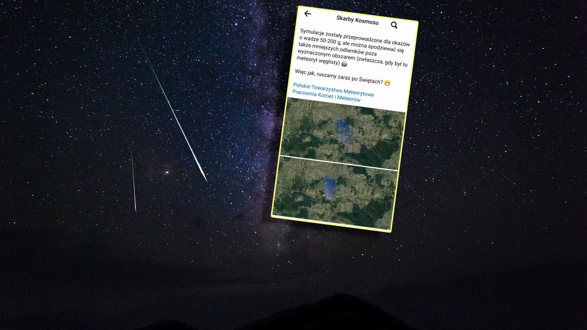 W Polsce mógł spaść meteoryt. Zrobili dokładną mapę, gdzie go szukać