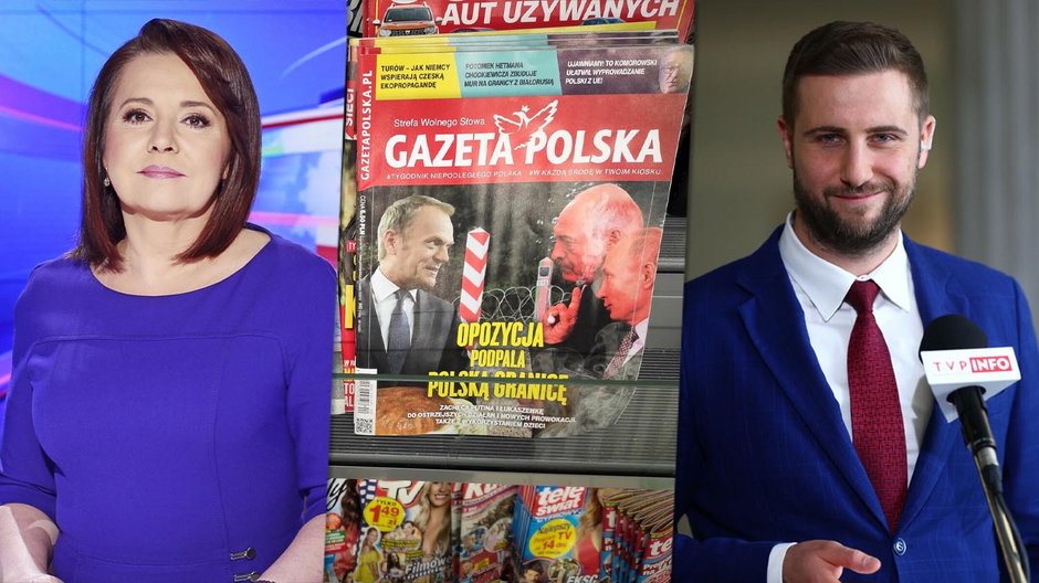 Danuta Holecka (TVP/Forum), okładka "Gazety Polskiej", Miłosz Kłeczek
