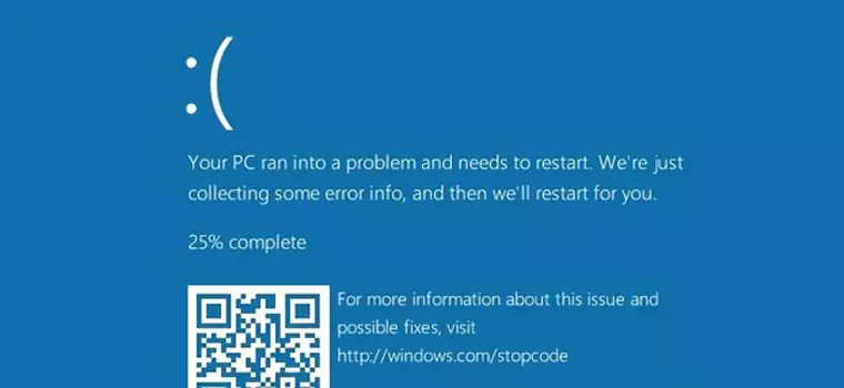 Podczas niebieskiego ekranu w Windows 10 pojawiły się kody QR