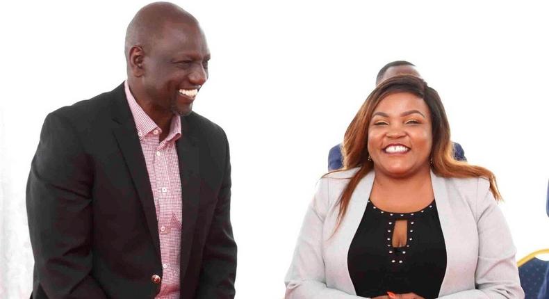 Deputy President William Ruto and Kirinyaga Woman Rep Purity Ngirici