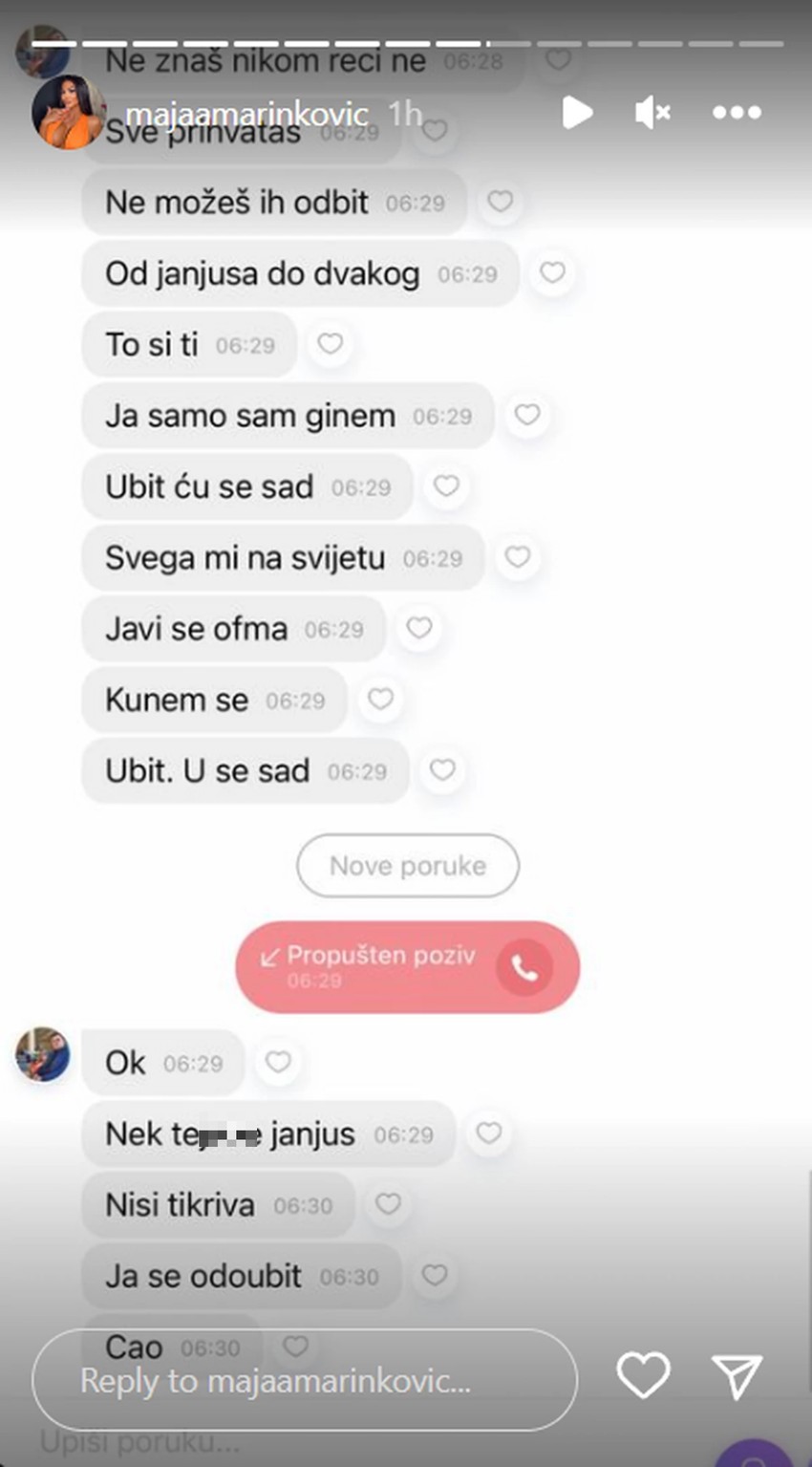 Maja optužila Bilala da joj preti