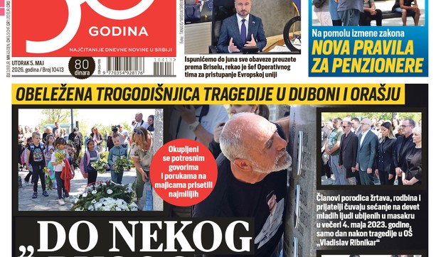 Blic naslovna strana za 5.5.