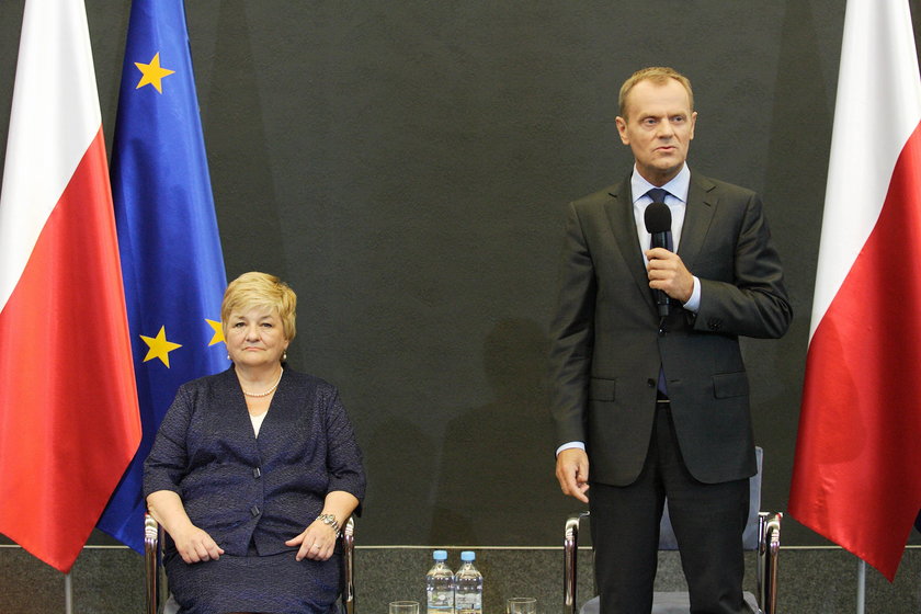 Elżbieta Gelert i Donald Tusk