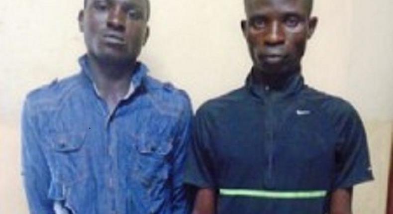 The two suspects, Taoreed Ashimiyu and Kayode Jolaade