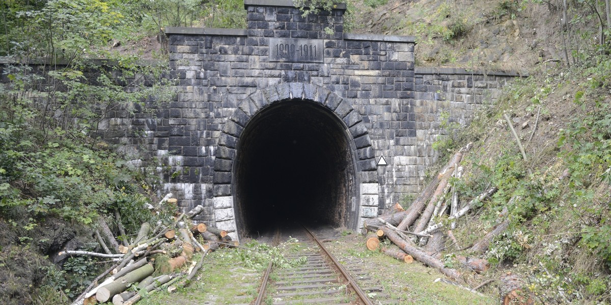 Czy podobny tunel kolejowy znajduje się w nasypie na 65. km?