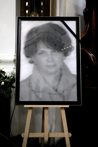 Portret Jadwigi Kaczyńskiej wystawiony w czasie jej pogrzebu